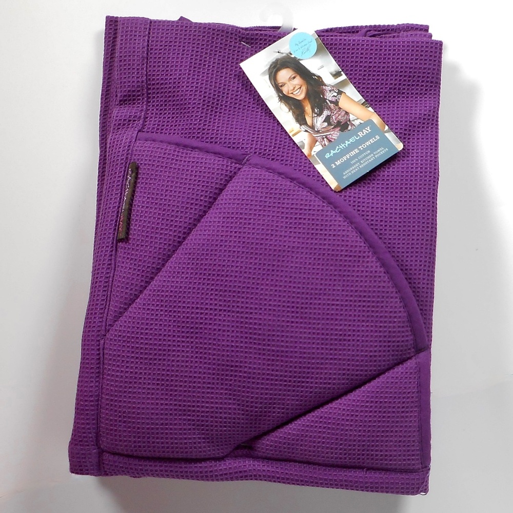 2 Rachael Ray Moppine Kitchen Towel Mitt Absorbent Heat Resistant Pocket Chef
